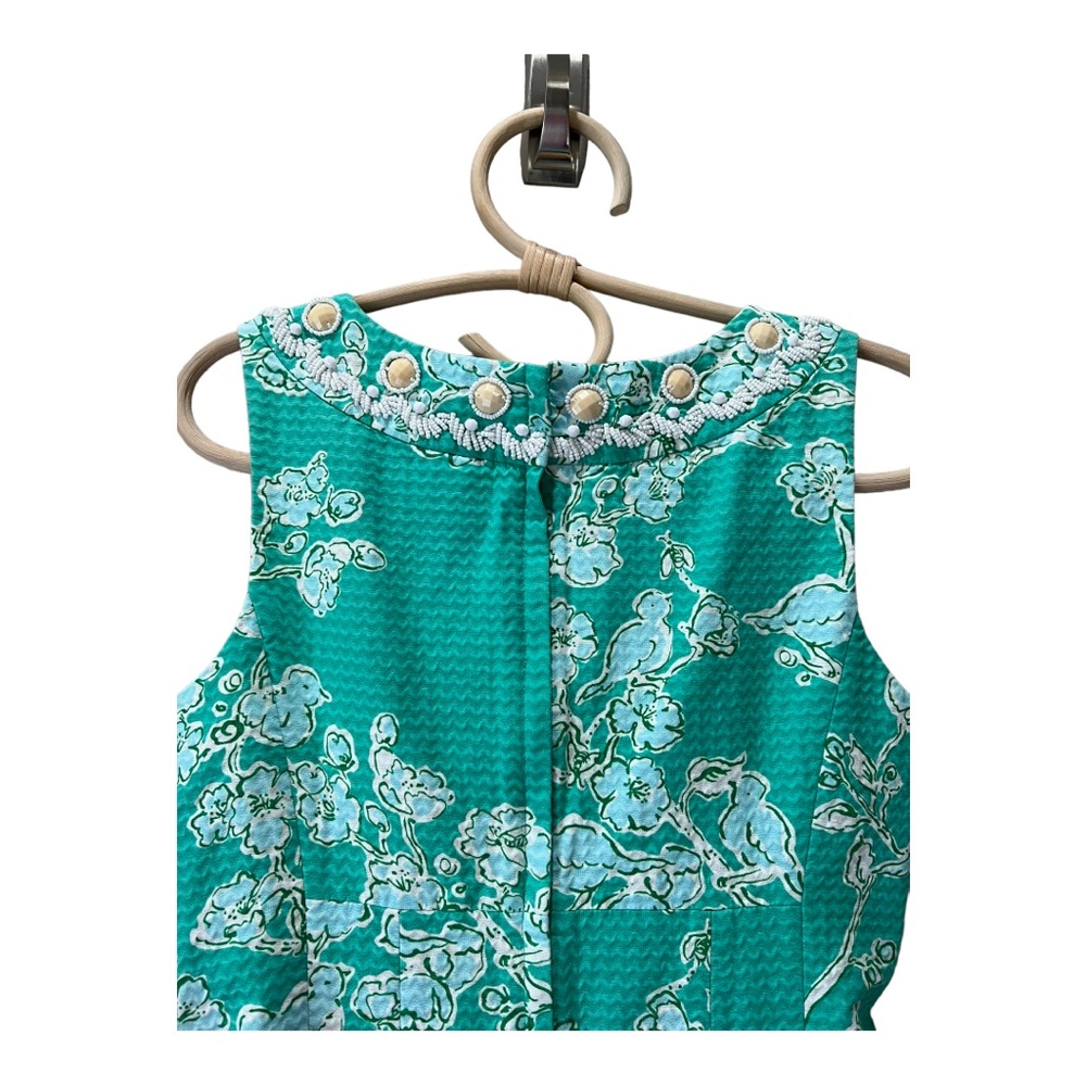 Lilly Pulitzer Green Lagoon Birds & Bees Jacquard ADELIA Shift Dress - Picture 15 of 16
